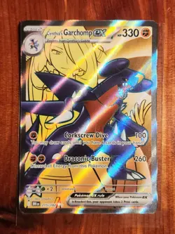 Pokemon TCG Cynthia's Garchomp EX Full Art 215/182 Destined Rivals Ultra Rare - Image 1