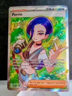 Pokemon TCG: Perrin #209/167 SV Twilight Masquerade Full Art Trainer - Image 1