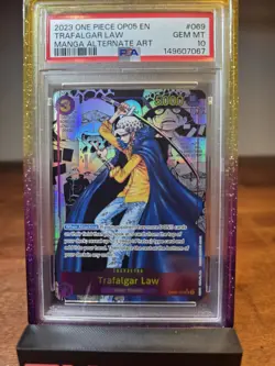 2023 ONE PIECE MANGA ALTERNATE ART OP05-069 TRAFALGAR LAW PSA 10 - Image 4