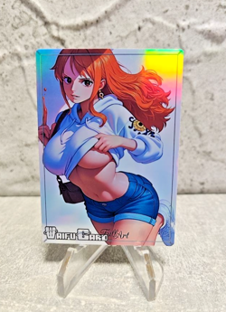 Nami Trading Card Waifu Goddess Story Anime Girl holo Karte Manga Full Art - Image 1