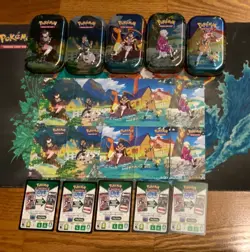 Pokemon Crown Zenith Mini Tin art set, plus 5 ultra rares, and 25 code cards. - Image 1