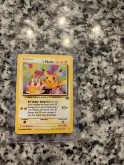 Birthday Pikachu Holo Black Star Promo Pokemon Trading Card Game _____’s Pikachu - Image 1