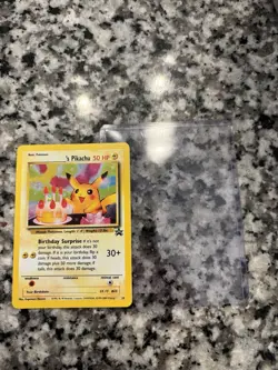 Birthday Pikachu Holo Black Star Promo Pokemon Trading Card Game _____’s Pikachu - Image 2