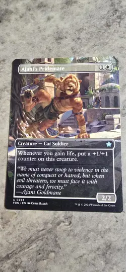 Ajani's Pridemate (Borderless) Foundations Regular Creature Uncommon MTG NM - Image 1