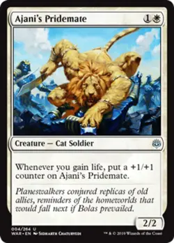 MTG Ajani's Pridemate - Foil, War of the Spark, Lightly Played, English - Image 1