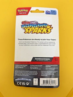 Pokemon Surging Sparks Hisuian Arcanine Checklane Blister Booster Pack Sealed - Image 4
