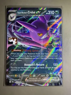 Pokemon Team Rocket's Crobat ex 122/182 Prize Pack Series 8 Near Mint - Image 1