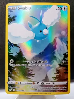 Pokemon TCG: Swablu #GG27/GG70 Crown Zenith Galarian Gallery Ultra Rare Holo - Image 1