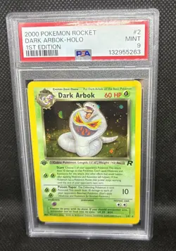 2000 POKEMON ROCKET 1ST ED #2 DARK ARBOK-HOLO PSA 9 - Image 1