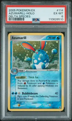 2005 Pokemon EX Delta Species Azumarill #114 Delta Species PSA 6 - Image 1