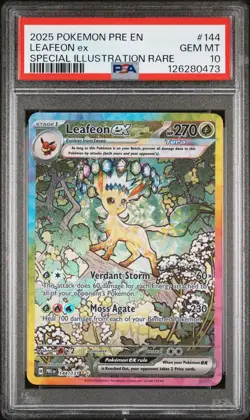 2025 POKEMON PRE EN-PRISMATIC EVOLUTIONS #144 LEAFEON EX PSA 10 - Image 1