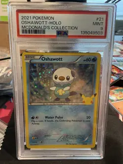 Pokemon PSA 9 Oshawott 021/025 McDonald's 25th Anniversary Holo 2021 - Image 1