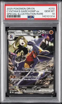 2025 POKEMON DRI EN-DESTINED RIVALS #232 CYNTHIA'S GARCHOMP EX PSA 10 - Image 1