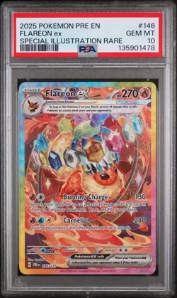2025 Pokemon Prismatic Flareon ex Special Illustration Rare #146/131 PSA 10 - Image 1