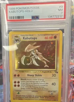 Pokemon Kabutops Fossil Holo Rare Unlimited 9/62 PSA 7 English 1999 TCG - Image 1