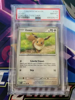 2023 Pokemon Mew En-151 Pokemon Together #133 Eevee PSA 8 - Image 1