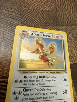 POKEMON LT. SURGE'S FEAROW 7/132 GYM HEROES HOLO RARE LP - Image 4