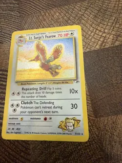 POKEMON LT. SURGE'S FEAROW 7/132 GYM HEROES HOLO RARE LP - Image 5