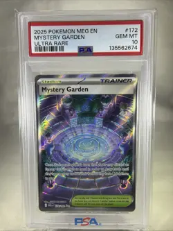 2025 Pokemon Mega Evolution Mystery Garden 172/132 Ultra Rare Holo PSA 10 Gem - Image 1