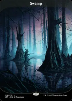 MTG English Swamp NM Foil Unstable - Image 1
