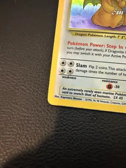 Pokemon TCG Dragonite Holo Rare Card 4/62 Fossil MP+ Condition - Image 4