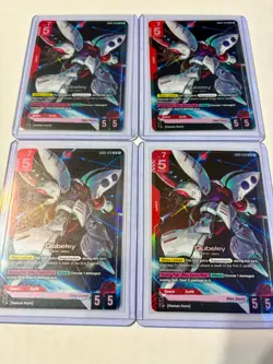 4x (Playset) Qubeley (LR) GD02-036 Gundam TCG Card Game - Dual Impact NM - Image 1