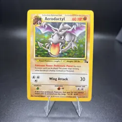 1999 Aerodactyl Fossil 1/62 Holo Rare Vintage Pokemon TCG Card MP - Image 1