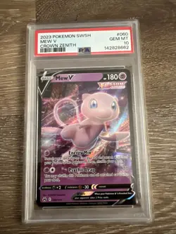 Pokemon Mew V TCG Crown Zenith Holo Rare Card 060/159 PSA 10 Gem Mint - Image 1