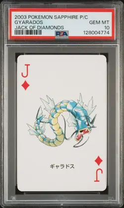 2003 POKEMON SAPPHIRE VERSION PLAYING CARDS JACK OF DIAMONDS GYARADOS PSA 10 - Image 1
