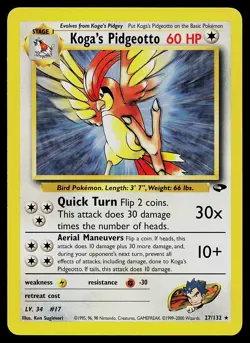 Pokemon Card - Koga's Pidgeotto Gym Challenge 27/132 Rare Non Holo - Image 1
