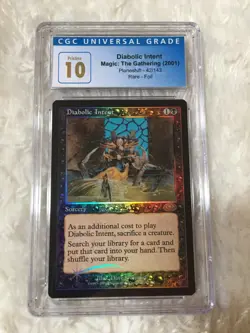Diabolic Intent Planeshift MtG CGC 10 2001 FOIL 42/143 TOP POP GOLD 10 label - Image 1