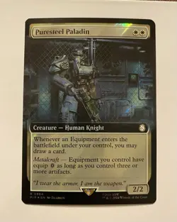 MTG Puresteel Paladin #984 SURGE FOIL (Extended Art) NM Fallout - Image 1