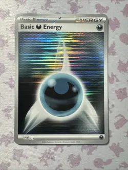 Basic Darkness Energy SVE 023 Holo Pattern Pokemon White Flare & Black Bolt NM - Image 1