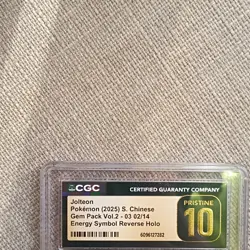 Pokemon Jolteon Gem Pack 02/14 Reverse Holo CGC Pristine 10 Chinese 2025 - Image 2