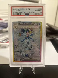 2025 POKEMON PRISMATIC EVOLUTIONS SPECIAL ILLUSTRATION RARE GLACEON EX PSA 10 - Image 1