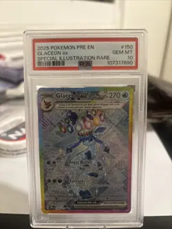 2025 POKEMON PRISMATIC EVOLUTIONS SPECIAL ILLUSTRATION RARE GLACEON EX PSA 10 - Image 3