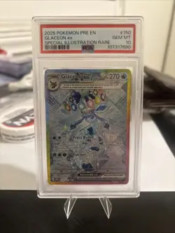 2025 POKEMON PRISMATIC EVOLUTIONS SPECIAL ILLUSTRATION RARE GLACEON EX PSA 10 - Image 4