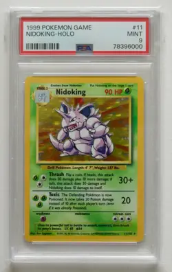 PSA 9 Nidoking 11/102 Base Set Holo MINT - Pokemon TCG - Image 1