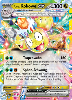 Pokemon Alola-Kokowei ex Sturmische Funken 133/191 - Image 1