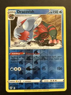 Pokemon TCG Dracovish Darkness Ablaze 053/189 Reverse Holo Rare NM/LP - Image 1