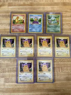 Pokemon Base Set Shadowless Lot Red Cheek Pikachu Squirtle Charmander Bulbasaur! - Image 1