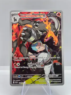 Team Rocket's Houndoom 191/182 Illustration Rare Destined Rivals Pokemon NM - Image 1