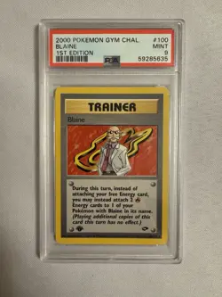 2000 Pokemon 1st Edition Blaine Rare Trainer - Gym Challenge 100/132 PSA 9 Mint! - Image 1