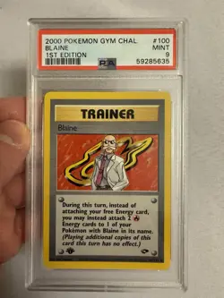 2000 Pokemon 1st Edition Blaine Rare Trainer - Gym Challenge 100/132 PSA 9 Mint! - Image 2
