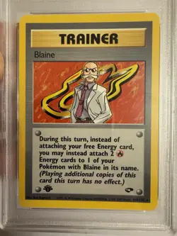 2000 Pokemon 1st Edition Blaine Rare Trainer - Gym Challenge 100/132 PSA 9 Mint! - Image 3