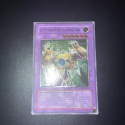 Yugioh TLM Elemental Hero Thunder Giant 1st Ed Ultimate Rare - Image 1