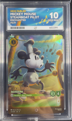 Disney Lorcana – Mickey Mouse, Steamboat Pilot – Enchanted #231 – ACE 10 GEM MIN - Image 1