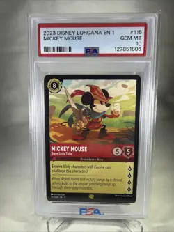 Disney Lorcana The First Chapter Mickey Mouse Brave Little Tailor #115 PSA 10 - Image 1