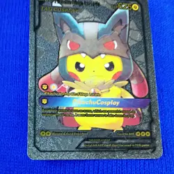 fan made Pokemon PikachuCosplay TAG COSPLAY Foil Card 809 625 HP Pikachu Lucario - Image 1