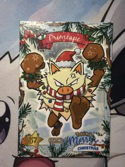 Pokemon Christmas Collectoons Peru Exclusive Non TCG Card Primeape - Image 1